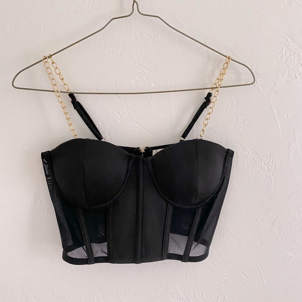 BLACK CORSET TOP size small